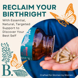 Birthright Female Hormone Support for, Energy, Fertility, Menstrual Cycle, Ovulation, Pregnancy and Menopause… All Natural, Animal Based, Liver, Kidney, Magnesium, Red Raspberry, Herbal Blend Revive