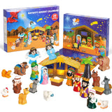 HOTFUN Lighted Nativity Advent Calendar 2024 Kids, Christmas Story Toddler Nativity Playset Christian Religious Advent Calendar, 25 Days Christmas Countdown Calendar Nativity Scene Set for Children Boy Girl