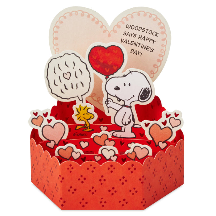 Hallmark Paper Wonder Mini Valentine's Day Card - 3D Red Snoopy & Woodstock Design