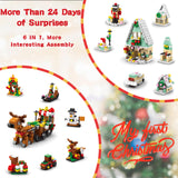 QIFUN 6 In 1 Building Blocks - Advent Calendar 2024 Including 24 Christmas Theme Toys for Boys Girls Christmas Countdown Calendar Stocking Stuffer Christmas Gifts for Kids Adult (1099 PCS)