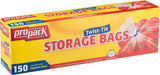 ProPack Disposable Plastic Storage Bags With Original Twist Tie, 1 Gallon Size, 600 Bags, Great For Home, Office, Vacation, Traveling, Sandwich, Fruits, Nuts, Cake, Cookies, Or Any Snacks (4 Packs)