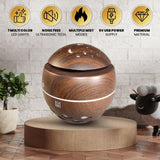 Aromatherapy Cool Mist Diffuser, Essential Oil Diffusers with LED 7-Color Lights, 120ml Capacity, Silent Aroma Diffuser for Home Bedroom, 5V USB Cool Mist Humidifier (Oak)