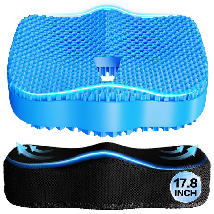 Seat Cushion, Gel Wheelchair Seat Cushion Chair Pad Cushion, Relieve Sciatica, Back, Coccyx, Pressure Sore and Ulcer Pain, Wheelchair Accessories with Waterproof Mesh Fabric