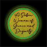 1 Year Sobriety Coin | A Sober Woman Triplate AA Chip | Glow in The Dark Anniversary Token Recovery Gift for Women