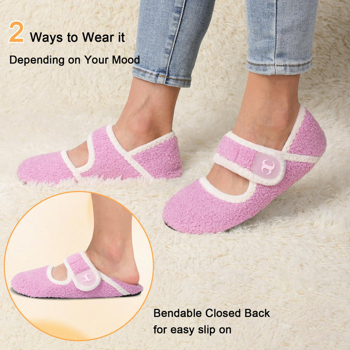 Barefoot Slippers Elderly Women Senior Mom Diabetic Slippers Slip On Woman's Slippers Indoor Bootie Slippers Women for Summer Fall Winter Purple Size