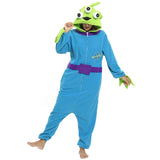 NAITOKE Adult Animal Onesie Halloween Costume Cosplay One-Piece Pajamas Women Man Teens Blue Green