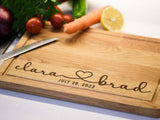 Personalized Engraved Cutting Board for Couples, Custom Couples Gift Ideas for Christmas Wedding Anniversary Engagement Housewarming, Anniversary Gifts for Men Women Parents, Wedding Gifts for Couples