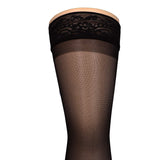 Truform Sheer Compression Stockings, 15-20 mmHg, Women's Thigh High Length, 20 Denier, Black, Large