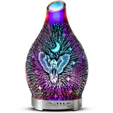 MAXWINER Essential Oil Diffuser 3D Glass Angel Aromatherapy Diffuser, Ultrasonic Cool Mist Oil Diffuser, Auto Shut-Off, Timer Setting, 7 Colors LED Lights Changing for Home, Office, Spa 120ml