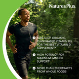 Natures Plus Source of Life Garden Vitamin D3-60 Vegan Capsules, Pack of 2 - Immune System Support - Certified Organic, Non-GMO, Gluten Free - 60 Total Servings