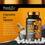 Nutrivive™ SAM-e Supplement 1000mg - 60 Capsules of Same Supplements - Money Back Guaranteed