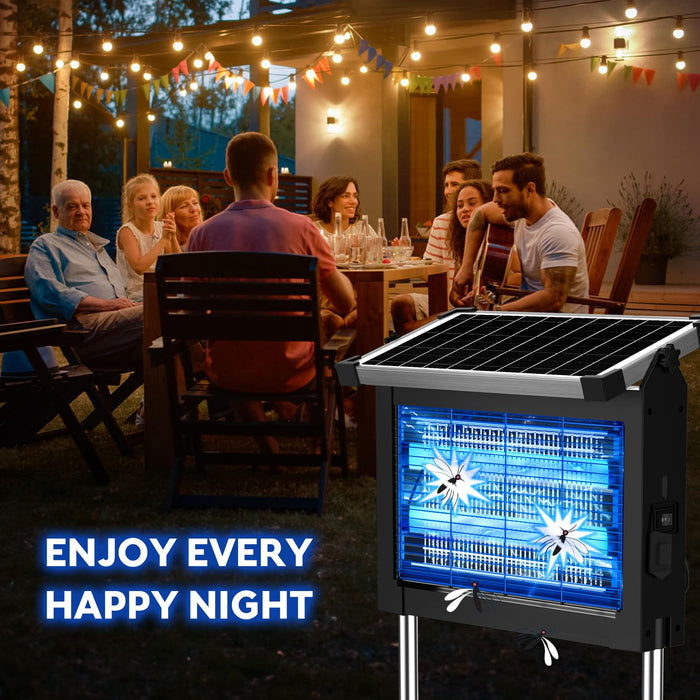 Solar Bug Zapper Outdoor, PhatroyYee Mosquito Zapper 4500V, Waterproof Portable Fly Zapper, Rechargeable Electric Mosquito Killer, Cordless Fly Insect Mosquito Trap for Patio Yard Home Garden Camping