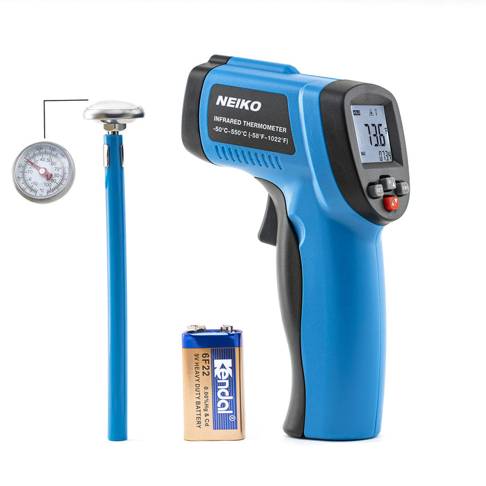 NEIKO 52911A Digital Infrared Thermometer, Non Contact Gun, Instant Read -58℉~1022℉ (-50℃~550℃) Infrared Thermometer Gun, Thermal Heat Temperature Gun, Laser Thermometer Gun, NOT for Humans