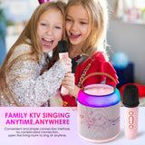 Mini Karaoke Machine with 2 Wireless Microphones for Kids Adults, Portable Bluetooth Speaker Toy for Girls and Boys 2 4 5 6 7 8 9 10 12 Year Old Girl Christmas Birthday Gift Home Party Ideas (Pink)