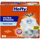 Hefty Ultra Strong Tall Kitchen Trash Bags, Unscented, 13 Gallon, (80 Count)