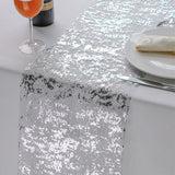 Snowkingdom Silver Table Runner, Sequin Glitter Foil Metallic Silver Mesh Table Runner Roll 11 Inch x 49 Feet, Silver Table Decorations Centrepiece for Wedding Birthday Party Christmas Baby Shower