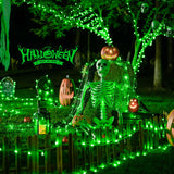 JMEXSUSS Connectable 100 LED Green Halloween Lights, 8 Modes Green Christmas Lights Plug-in, 33ft Clear Wire Green Christmas String Lights Indoor Outdoor Waterproof for Halloween Xmas