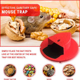 Pack 2 Bucket Lid Mouse Trap, 5 Gallon Bucket Compatible, Mouse Catching Tool, Trap Door Style, Multi Catch, Auto Reset, Indoor Outdoor (Reddish)