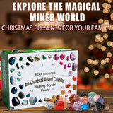 ROMINVIC Crystal Advent Calendar 2023,Christmas Countdown Calendar-24 Days Ore,Minerals, Gemstones&Crystal,Advent Calendar with 24 Gemstones to Open Each Day for Kids Adult