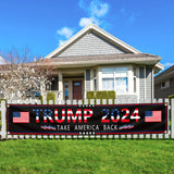 Generic Trump 2024 Banner 120"" x 20"" Decorations Take America Back Black Red Star America Yard Sign Flag with 4 Brass Grommets protection Fade Resistant for Outdoor