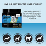 Pet Honesty Omega Skin Health Chews for Dogs - Itchy Skin Relief for Dog, Omega 3 Fish Oil, Krill, Spirulina, Salmon Oil, Healthy Skin & Coat, Dog Allergy Relief, May Reduce Shedding (90 Count)