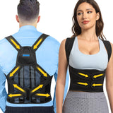 ABISIKER Posture Corrector for Women and Men, Adjustable Back Brace, Breathable and Porous Back Straightener for Scoliosis, Hunchback Correction, Back Pain, Spine Corrector, Back Support (M)