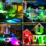 ROSHWEY Solar Outdoor Lights Waterproof, 9 Lighting Modes Halloween Christmas Solar Garden Lights Colored Landscape Spotlights Spot Lights Outdoor Lighting for Backyard House Yard Pool Patio- 4 Pack