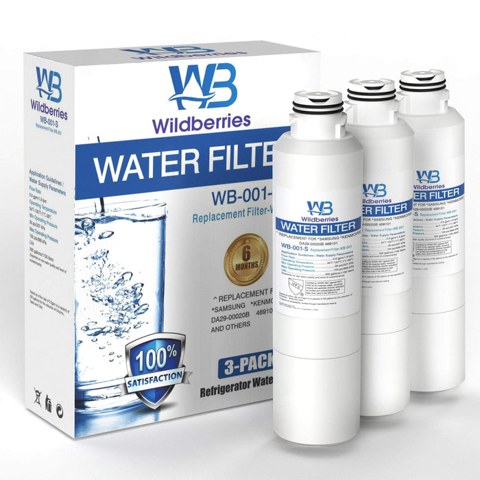 Wildberries Replacement For Samsung Fridge Water Filter- DA97-08006A Water Filter Compatible With Samsung DA29-00020B, DA29-00019A, HAF-CIN/EXP, HAF-CIN Refrigerator Water Filter, Pack of 3