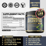 Satoomi Pure Gymnema Sylvestre Capsules Extract - 180 Capsules of 6 Month - Blended with Neem Leaf, Holy Basil & Turmeric Curcumin Root
