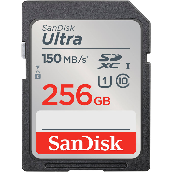 SanDisk 256GB Ultra SDXC UHS-I Memory Card - Up to 150MB/s, C10, U1, Full HD, SD Card - SDSDUNC-256G-GN6IN