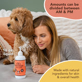 Natural Dog Company Skin & Coat Oil (16 oz.), Supports Skin Health, Fish Oil Supplements for Dogs, Soft Coat, Salmon Oil & Flaxseed Oil, Fatty Acids, Bottle of Dog Fish Oil with Pump, Antioxidant