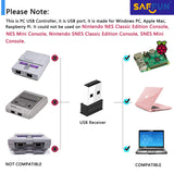 SAFFUN 2 Pack 2.4 GHz Wireless USB Controller Compatible with SNES Games, SNES Retro USB PC Super Classic Controller for Windows PC MAC Linux Genesis Raspberry Pi Retropie (Multicolored Keys)