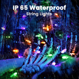 Halloween String Lights,33ft 100 LED Halloween Decorative Lights with 8 Modes & Timer, Waterproof Battery Indoor Mini Lights Orange String Lights for Halloween Decorations（Orange & Purple & Green)