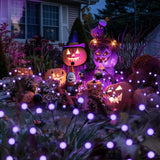 PATIOPIA 4 Pack Halloween Decorations Outdoor Waterproof 40 LED Firefly Garden Lights,Solar Lights for Outside,Solar Lights Outdoor,Solar Garden Lights for Halloween,Christmas,Yard,Patio(Purple)