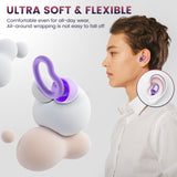 Noise Cancelling Ear Plugs for Sleeping - 2 Pairs Reusable Soft Silicone Noise Block Earplugs for Sound Proof, 30db Noise Reduction Earplug for Sleep, Snoring Blocking, Concert.