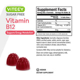 Vitamin B12 Gummies for Adults & Teens 1000mcg, Sugar Free - Good for Energy, Metabolism, Natural Energy Support - Vegan, Gelatin Free, Gluten Free, GMO Free - Tasty Chewable Strawberry Flavored Gummy