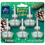 Glade PlugIns Refills Air Freshener, Scented and Essential Oils for Home and Bathroom, Twinkling Pine & Cedar, Limited Edition Scent, 3.35 Fl Oz, 5 Count