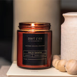 Craft and Kin Candle, Premium Scented Candles for Men & Women, Palo Santo Candles, Summer Candle, Soy Candles for Home Scented, 8 oz 45 Hour Burn, Mens Candles for Home, Masculine Candle in Amber Jar