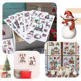 Lincia 10 Sheets Christmas Rub on Transfers for Crafts and Furniture Rub on Transfers Stickers Snowman Vintage Reindeer Gnome Vintage Decals for Home DIY Craft 5.91 x 11.81(Cute Holiday)