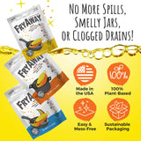 FryAway Super Fry Cooking Oil Solidifier, As Seen on Shark Tank, Solidifies up to 1.5 Gallons of Oil- Plant-Based Cooking Oil Solidifier Powder that Turns Used Oil to Hard Oil, Fry Oil Away for Mess-Free Cleanup and Disposal - Easy to Use, Made in the USA