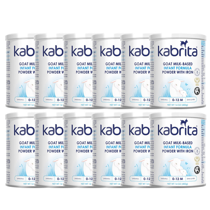 Kabrita Goat Milk-Based Infant Formula Powder, Designed for Gentle Digestion, Gentle Alternative to Cow’s Milk, with Iron, DHA, ARA & Prebiotics, for Infants 0–12 Months, Non-GMO, 14 oz (Pack of 12)