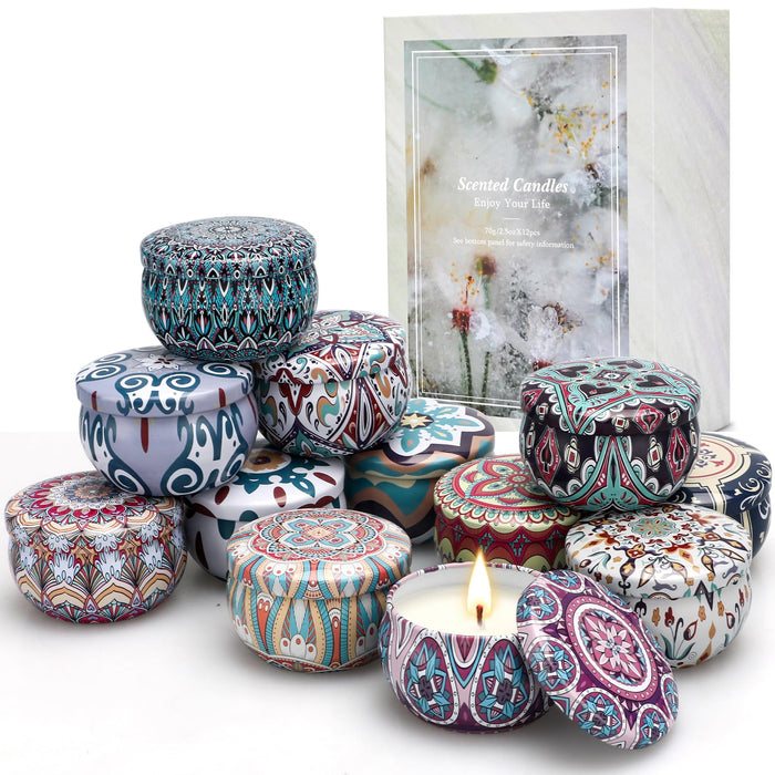 Scented Candles Gifts for Women, 12 Pack Candles for Home Scented, 30 Oz Soy Wax Candles Gifts Sets, 240H Burning Candles for Scented, Ideal for Christmas Day, Valentine's Day, Mother's Day