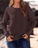 BTFBM Trendy Winter Sweater Christmas Sweater Long Sleeve Loose Fit Maternity Sweater Pullover Jumper Tops(Solid Coffee,X-Large)