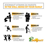 Zoomavit Vitamin D Drops for Infants - Baby Vitamin D Drops 1000 IU 2Fl Oz - Liquid Vitamin D3 Organic with Max Absorption Formula for Newborn, Toddlers, Kids and Adults