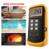 DANOPLUS High Accuracy Digital K-Type Thermocouple Thermometer (-50~1300°C) with Dual Channels 4 Probes (Wired & Stainless Steel) Handheld High Temperature Kelvin Scale Meter Tester