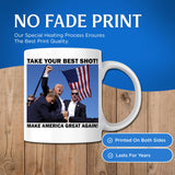 Trump Shot At Coffee Mug - Trump Bloody Ear Fist Pump PA Butler Pennsylvania Rally Failed Assassination Attempt - Trump 2024 -11 Ounce Coffee Cup - Dishwasher and Microwave Safe - TRUMP9