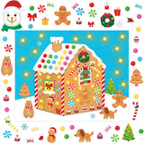 Shappy 56 Pcs Christmas DIY Felt Gingerbread House for Toddlers Kids 3.8 ft Wall Felt Ornament Kits Felt Craft Include Snowman Advent Calendar and 35 Detachable Kits Xmas Gifts Hanging Party Supplies