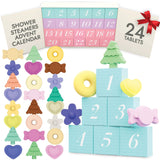 Shower Steamers Aromatherapy Advent Calendar 2024 Adult, Christmas Calendar Countdown 24pc Shower Bomb Spa Gift Box Stocking Stuffer for Women Self Care Kit