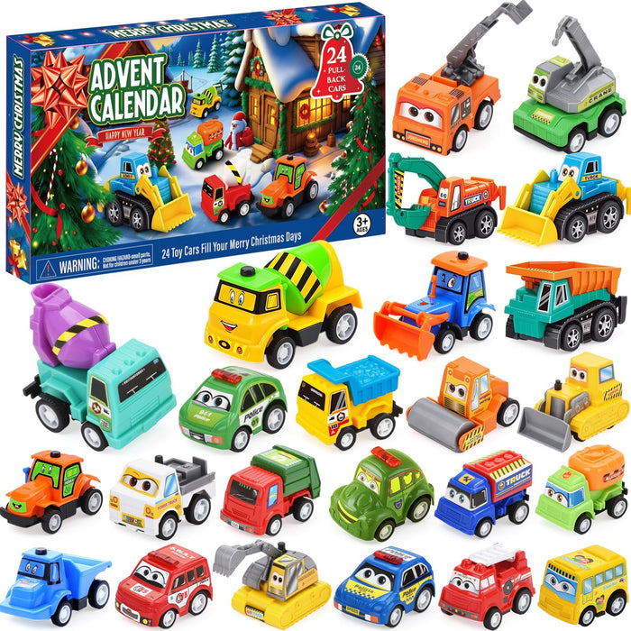 HozHoy Advent Calendar 2026 Kids Boys, 24 Days Toy Cars for Christmas, Blue