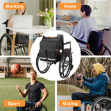 samdew Large Wheelchair Bag to Hang on Back, Wheelchair Accessories Bag for Adult & Senior, Power & Manual Wheelchair Backpack Pouch with Medicine Storage Insulation Pocket & Shoulder Strap, Bag Only